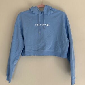 OG Call Her Daddy “i am unwell” Size S Barstool Sports Cropped Hoodie Light Blue